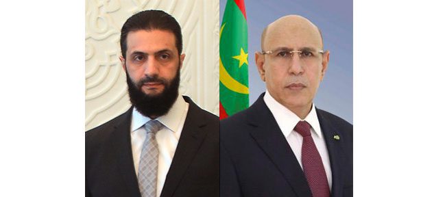 رئيس الجمهورية يهنئ رئيس المرحلة الانتقالية للجمهورية العربية السورية